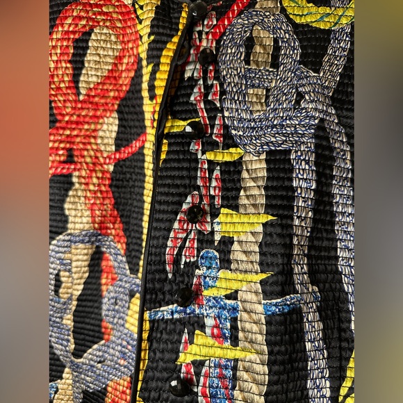 AURORA RUFFOLO CHRISTIAN RUPERTO Women’s Small Multi Quilted Jacket Abstract Art - Picture 4 of 12